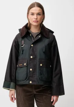 Barbour geaca Reighton Wax culoarea negru, de tranzitie, oversize, LWX1397 imagine