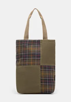Barbour geanta Barbour Transport Patchwork Tote Bag culoarea verde, UBA0741 imagine