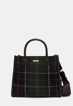 Barbour geanta de mana cu amestec de lana culoarea verde, LBA0423 imagine