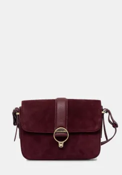 Barbour geanta de mana din piele intoarsa Rosa imagine