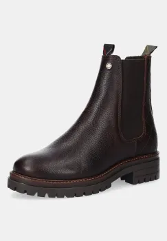Barbour ghete chelsea de piele Evie culoarea maro, cu toc plat, LFO0575BR96 imagine