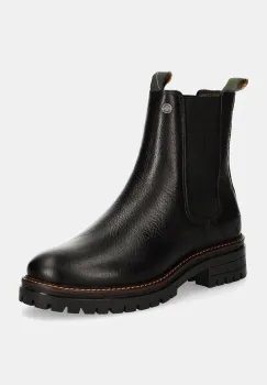 Barbour ghete chelsea de piele Evie femei, culoarea negru, cu platforma, LFO0575BK52 imagine