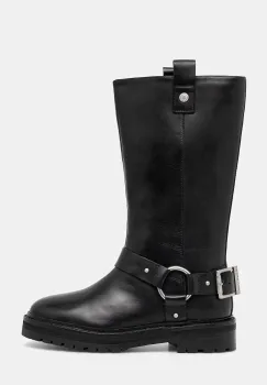 Barbour ghete de piele Freya culoarea negru, cu toc plat, LFO0779BK91 imagine