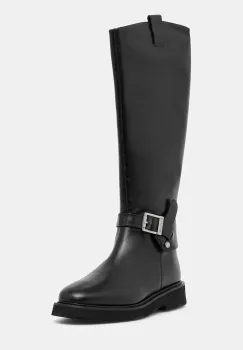 Barbour ghete de piele Theodora culoarea negru, cu toc plat, LFO0783BK91 imagine