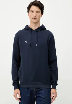 Barbour hanorac de bumbac BECKHILL culoarea bleumarin, cu gluga, cu imprimeu, MOL0717 imagine