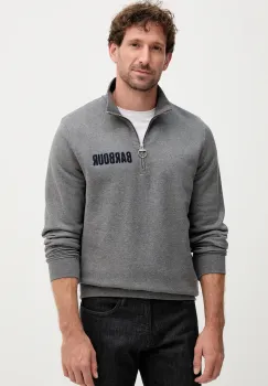 Barbour hanorac de bumbac culoarea gri, cu imprimeu, MOL0640 imagine