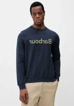 Barbour hanorac de bumbac Pique Applique Crew Sweatshirt barbati, culoarea albastru marin, melanj, MOL0670 imagine