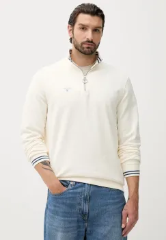 Barbour hanorac de bumbac ROSFORD culoarea bej, neted, MOL0701 imagine