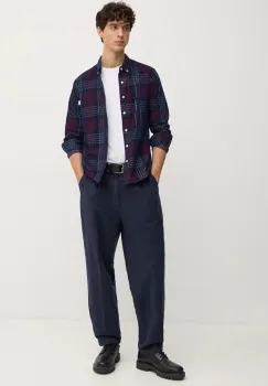 Barbour pantaloni de bumbac culoarea albastru marin, cu fason chinos, MTR0749 imagine