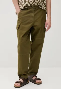 Barbour pantaloni de bumbac Relaxed Fit Cargo barbati, culoarea verde, cu Fit cargo, MTR0759 imagine