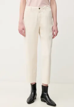 Barbour pantaloni femei, culoarea bej, fason chinos, high waist, LTR0388WH51 imagine