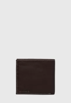 Barbour portofel de piele barbati, culoarea maro imagine