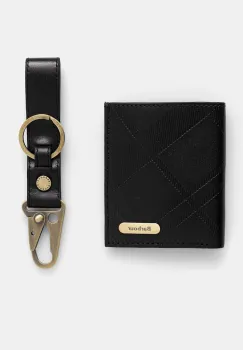 Barbour portofel de piele + breloc culoarea negru, MGS0101 imagine