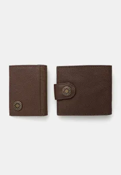 Barbour portofel din piele si suport pentru card culoarea maro, MGS0102 imagine