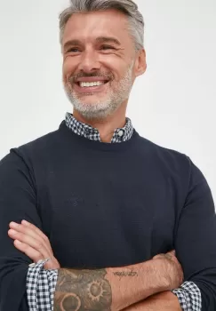 Barbour pulover de bumbac culoarea albastru marin, light imagine