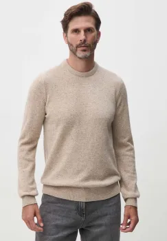 Barbour pulover de lana barbati, culoarea bej, calduros imagine