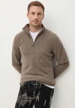 Barbour pulover de lana barbati, culoarea bej, light, cu turtleneck imagine