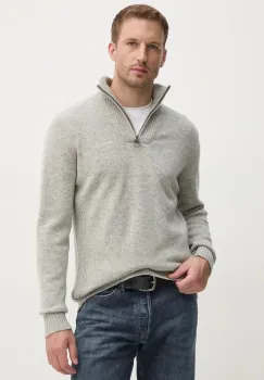 Barbour pulover de lana barbati, culoarea gri, light, cu turtleneck imagine