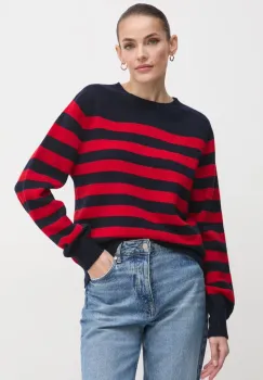 Barbour pulover de lana Barbour x Alexa Chung femei, culoarea albastru marin, light, LKN1607 imagine
