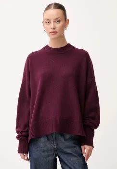 Barbour pulover de lana LEONIE culoarea bordo, cu turtleneck, LKN1706 imagine