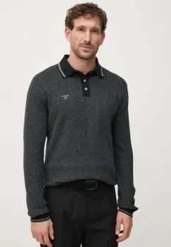 Barbour pulover din amestec de lana barbati, culoarea negru, MKN1631CH91 imagine