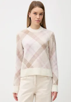 Barbour pulover din amestec de lana Sara culoarea bej, LKN1728 imagine