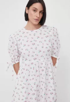 Barbour rochie din bumbac midi, evazati imagine