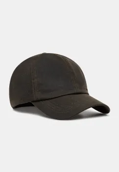 Barbour sapca de baseball din bumbac culoarea verde, neted imagine