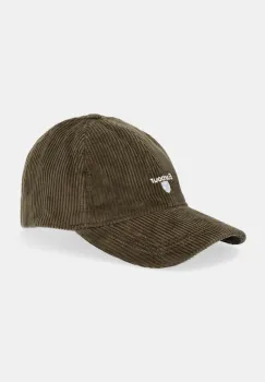 Barbour sapca de baseball din catifea Preston Cord culoarea verde, MHA0911 imagine