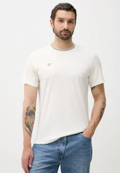Barbour tricou din bumbac AUSTWICK culoarea bej, cu imprimeu, MTS1000 imagine