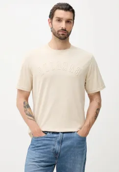 Barbour tricou din bumbac BANFORD culoarea bej, cu imprimeu, MTS1443 imagine