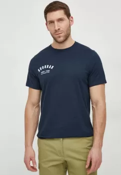 Barbour tricou din bumbac barbati, culoarea albastru marin, cu imprimeu imagine