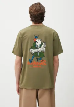 Barbour tricou din bumbac Barbour Regence OS Fit Graphic T-Shirt barbati, culoarea verde, cu imprimeu, MTS1402 imagine