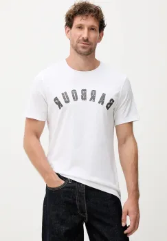 Barbour tricou din bumbac BOUGHS culoarea alb, cu imprimeu, MTS1509 imagine