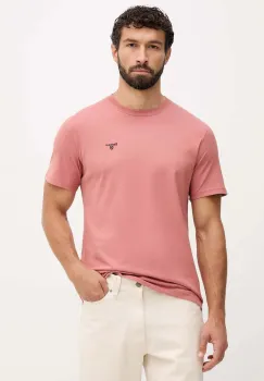 Barbour tricou din bumbac culoarea galben, neted imagine