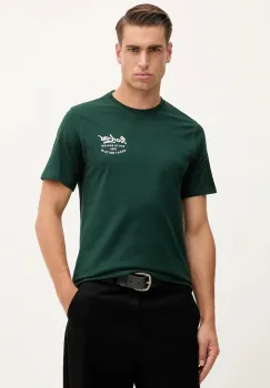 Barbour tricou din bumbac culoarea verde, cu imprimeu, MTS1347 imagine