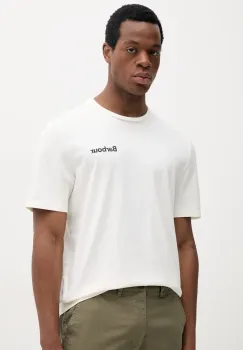Barbour tricou din bumbac Homelane Relaxed Fit T-Shirt barbati, culoarea bej, cu imprimeu, MTS1397 imagine