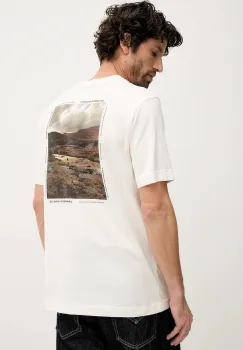 Barbour tricou din bumbac Parkend culoarea bej, cu imprimeu, MTS1541 imagine