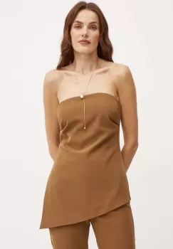Bardot bluza COSMOS femei, culoarea maro, neted, 59267TB imagine