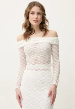 Bardot bluza femei, culoarea bej, neted, 59742TB imagine
