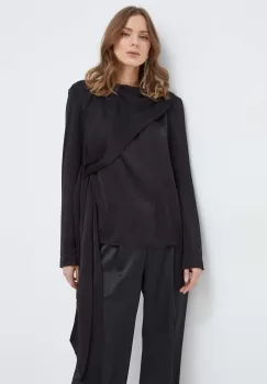 Bardot bluza femei, culoarea negru, neted imagine