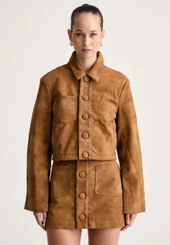 Bardot  camasa pentru femei din imitatie de piele LORENZO imagine