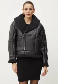 Bardot geaca DASHA femei, culoarea negru, de tranzitie, oversize, 59469JB imagine