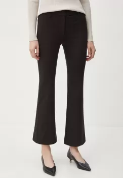 Bardot pantaloni NELLA femei, culoarea negru, evazati, high waist, 59327PB imagine
