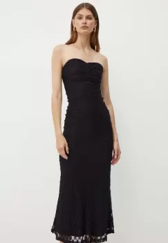 Bardot rochie ADONI culoarea negru, maxi, mulata, 59308DB imagine
