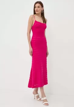 Bardot rochie ADONI culoarea roz, maxi, evazati, 57998DB3 imagine