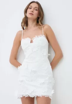 Bardot rochie BRIAS culoarea alb, mini, evazati, 59118DB imagine