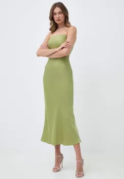 Bardot rochie CASETTE culoarea verde, midi, evazati, 59155DB imagine