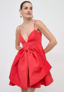 Bardot rochie culoarea rosu, mini, evazati imagine