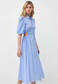 Bardot rochie din bumbac STRPE midi, evazati, 57347DB3 imagine